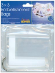 Cropper Hopper; Embellishment 3x3 bags w ring 10pk